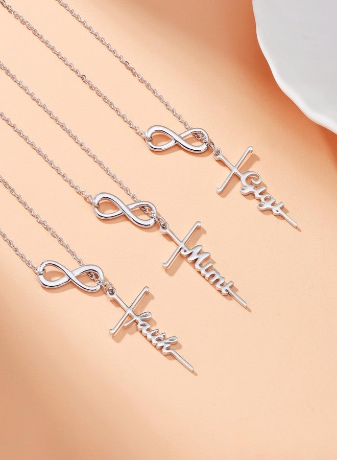 Lcherry Easter Gifts for Women - Grandma Infinity Cross Necklace Religious Christian Baptism Gifts Jewelry - Image 4